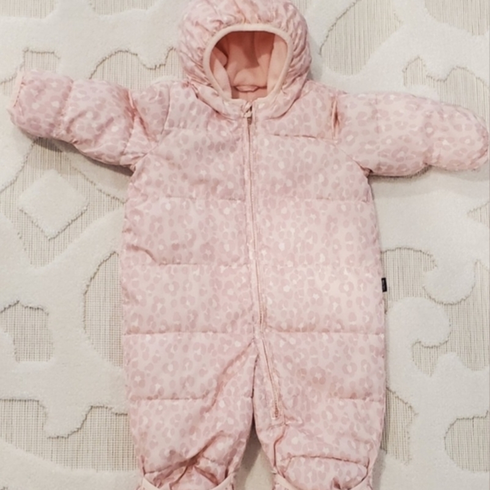 GAP Baby Pink Patterned Snowsuit